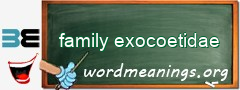 WordMeaning blackboard for family exocoetidae